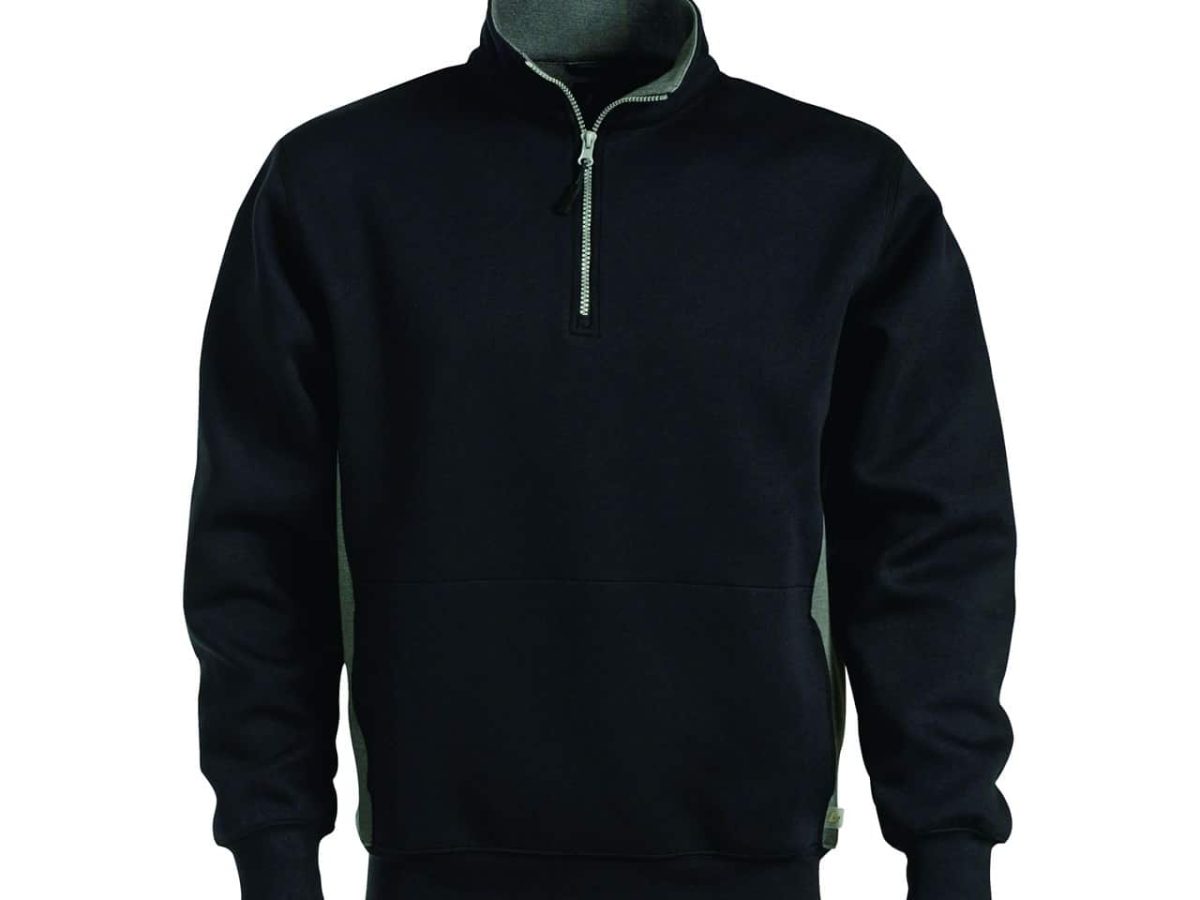 Sweatshirt Short Zip CODE 1705-BLACK-XL - Best Prices UK